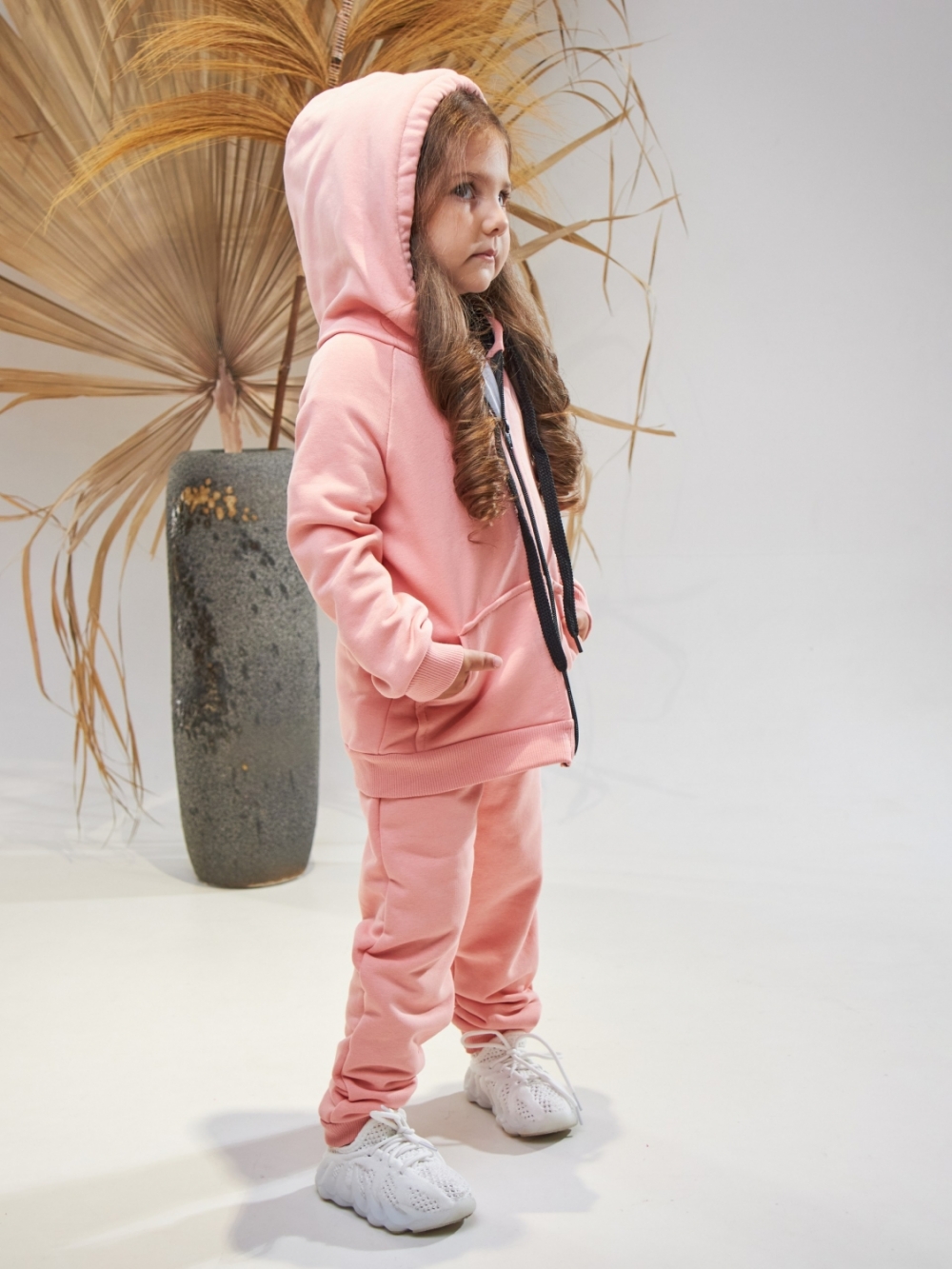 328-ПЕР. Костюм детский  на молнии, персик, хлопок 65%, 35% ПЭ, 3-х нитка без начеса 98,104,110,116