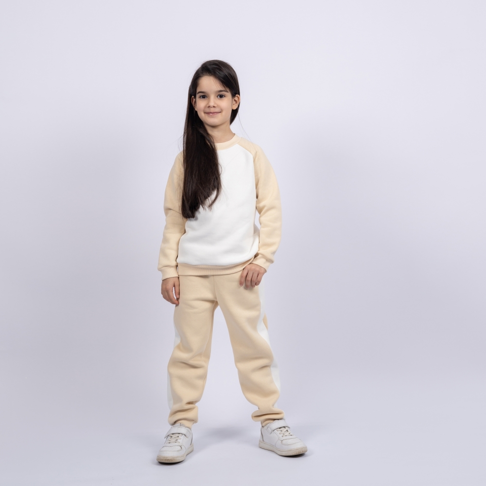 314-СЛ Свитшот + Штаны, сливочный, хлопок 65%, 35% ПЭ, 3-х нитка (начес) 80,86,92,98,104