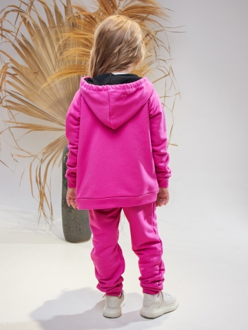 328-Ф. Костюм детский  на молнии, фуксия, хлопок 65%, 35% ПЭ, 3-х нитка без начеса 80,86,92
