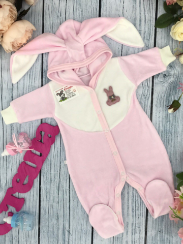 Купить оптом 212. Комбинезон с ушками, хлопок 80% велюр, 20%  ПЭ 62.68,74 в Волжском