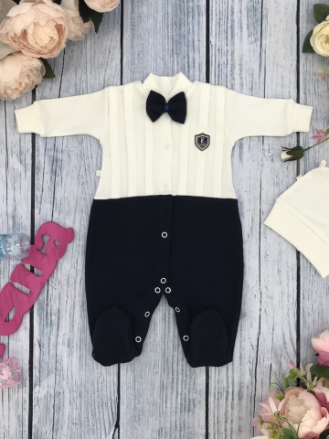 Купить оптом 273-Т.С. Комбинезон с шапкой, хлопок 100% интерлок, темно-синий 56,62 в Волжском